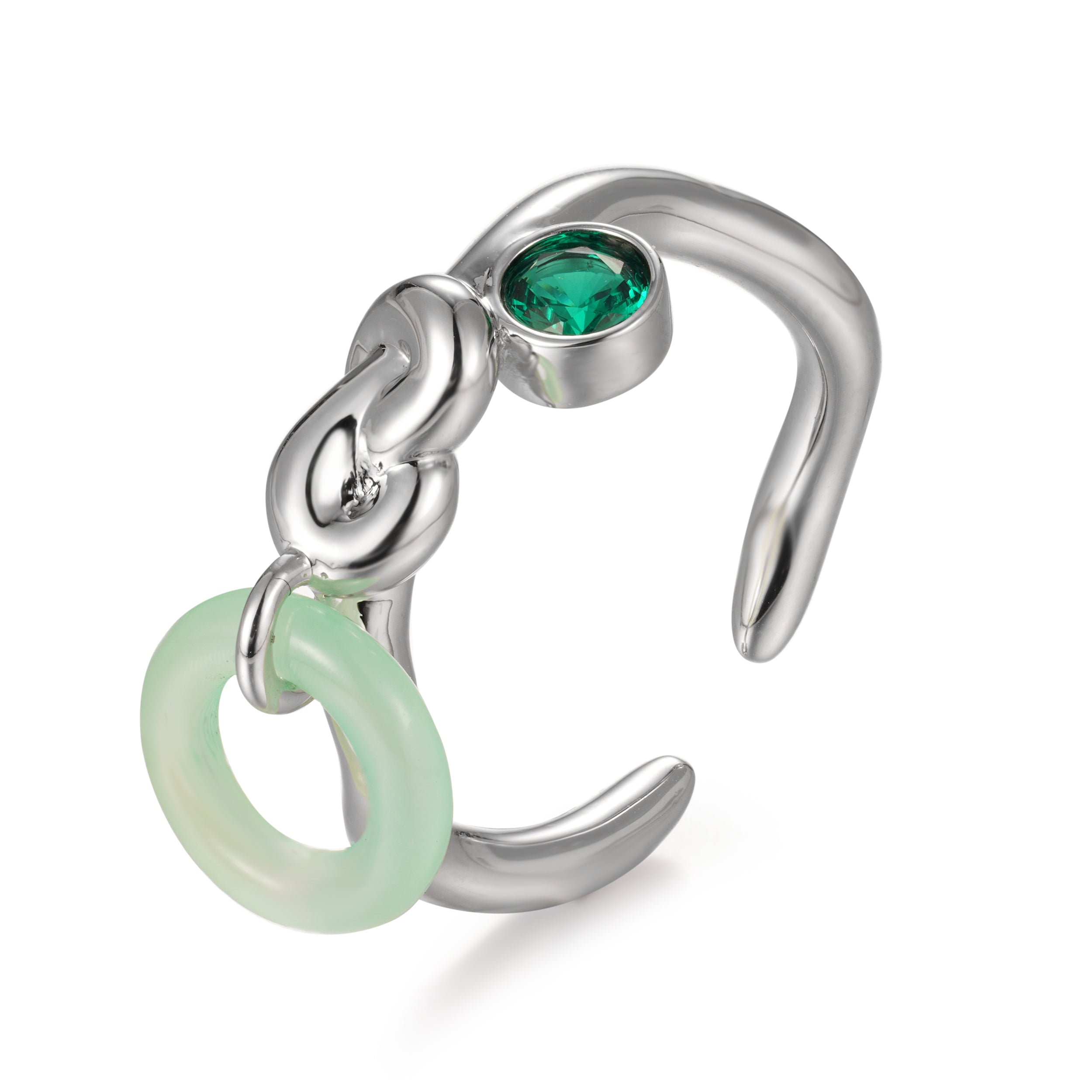 Emerald Enso Ring – No Labels