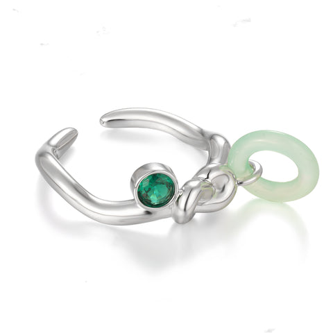 Emerald Enso Ring