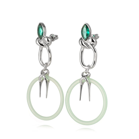 Jade Orbit Drop Earrings