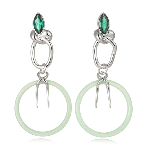 Jade Orbit Drop Earrings